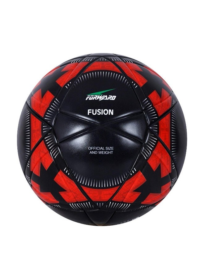 Forward Fusion Laminated FIFA Approved LFB Football – Official Size & Weight Match Ball (Black/Red)